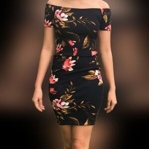 A'GACI Floral Off-Shoulder Dress